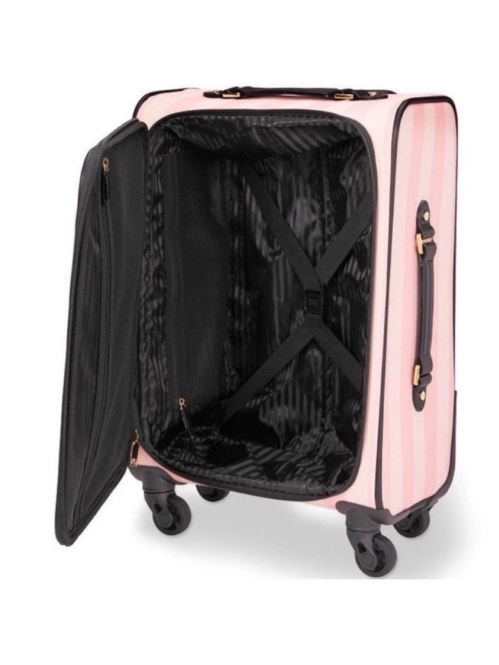 Victoria's Secret Pink Vertical Stripe Carry-On - Picture 2 of 2